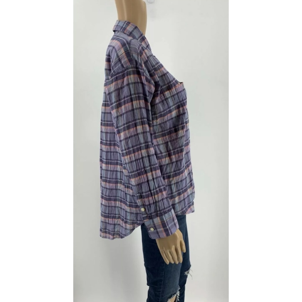 Madewell Plaid Shrunken Trapeze Shirt Gauze Tunic - Picture 4 of 8